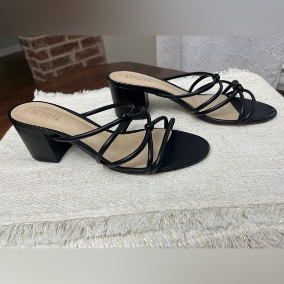 Schutz Princey Sandal Black Size 10B Strappy Summer Spring Block Heel Spring NWT - Picture 4 of 11